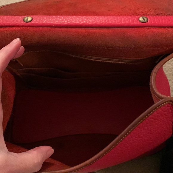 Dooney & Bourke Vintage Red Pebble Leather Satchel Bag - Picture 17 of 17